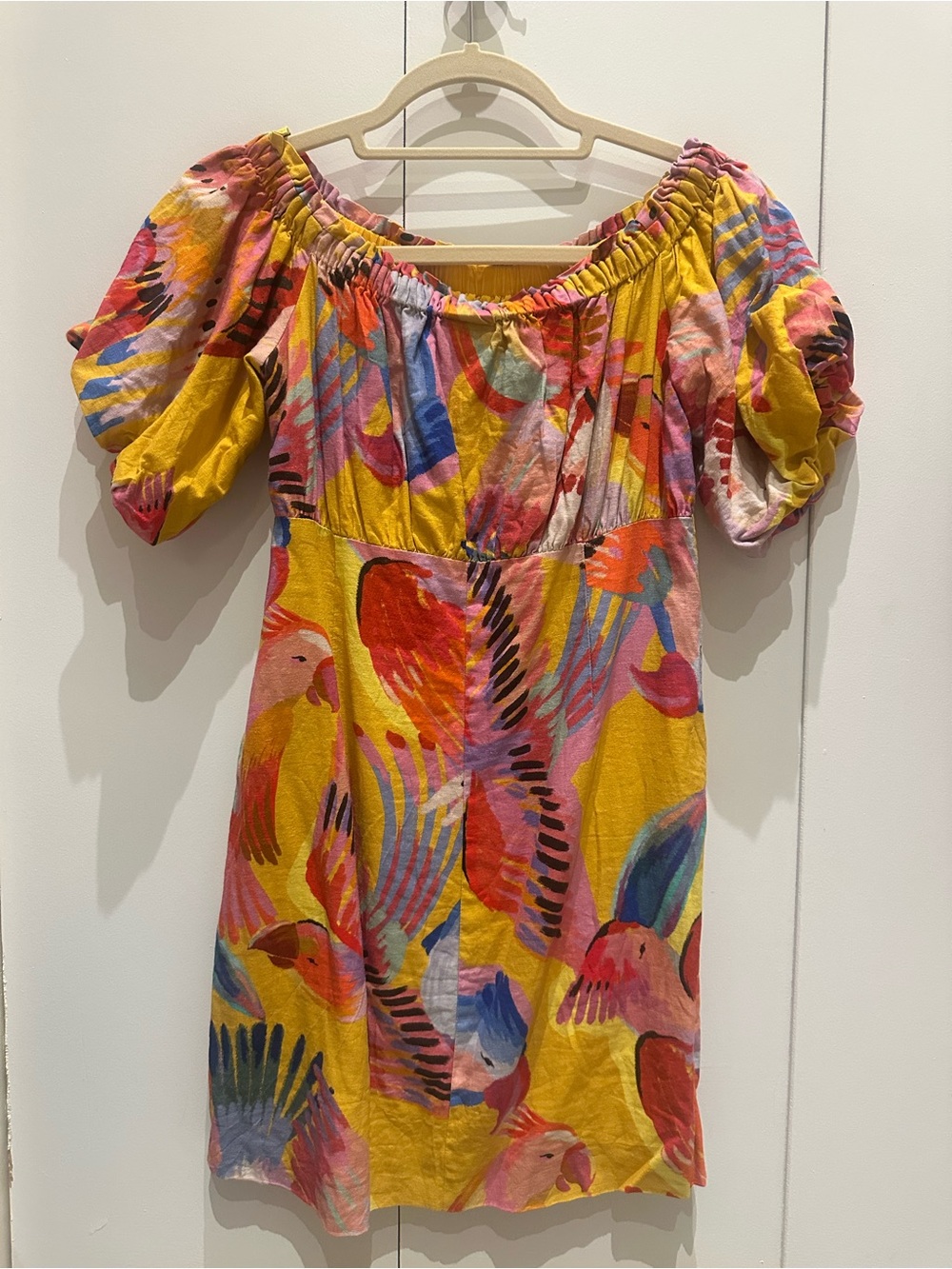 FARM Rio Yellow Macaw Button-Front Dress - Picture 2 of 8